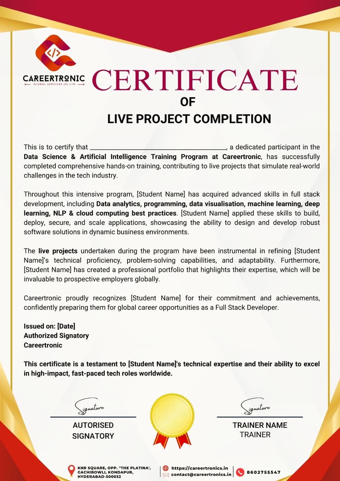 Live Project Completion (DS)